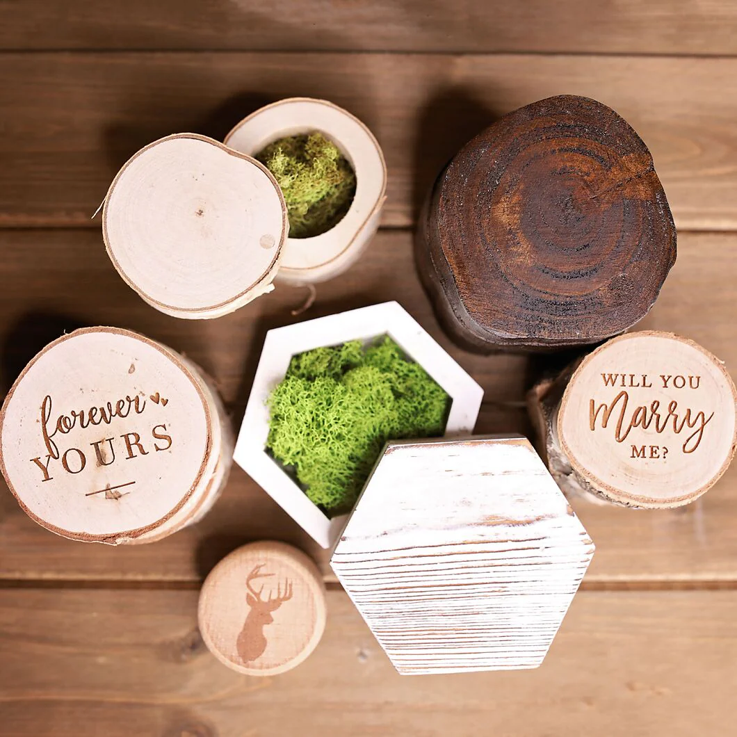 Cedar Wood - White Distressed - Ring Box - Image 3