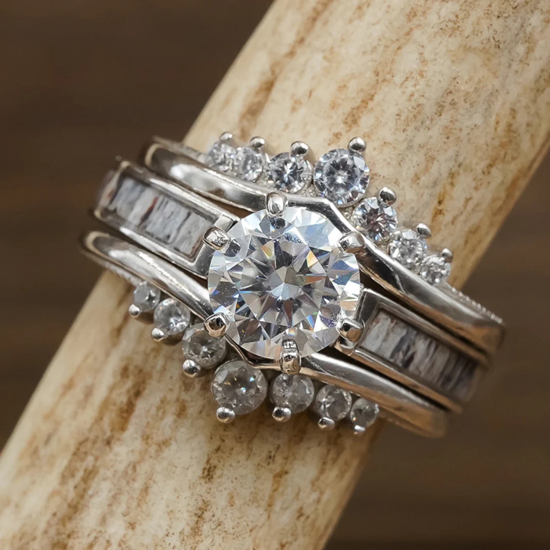Lux Grand Cascade Wishbone Wedding Set - Image 3
